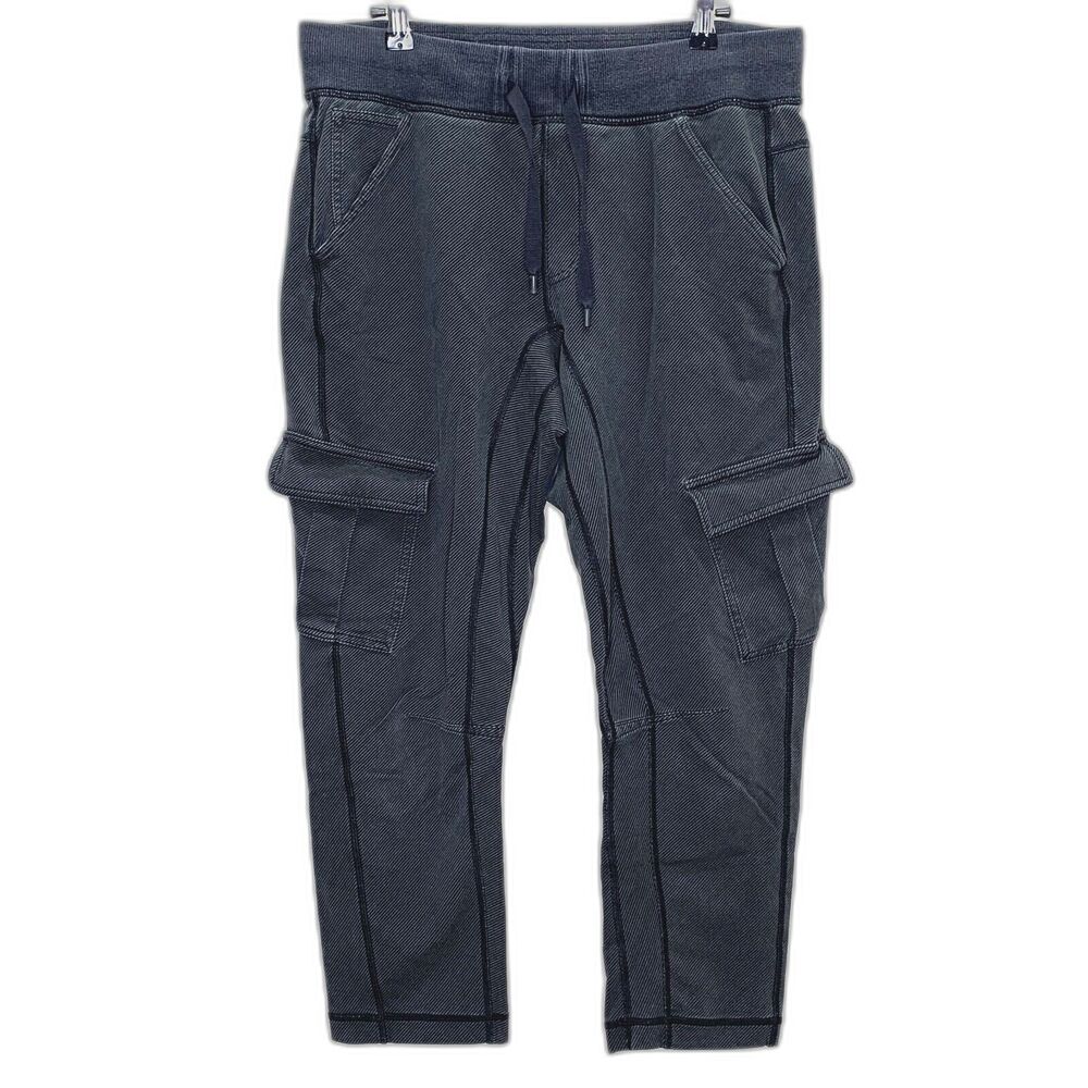 Lululemon Carry And Go Cargo Sweatpants Ribbed Pull On Size 10 Faded Black